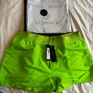 SOLD! Versace Neon Green Swim Shorts